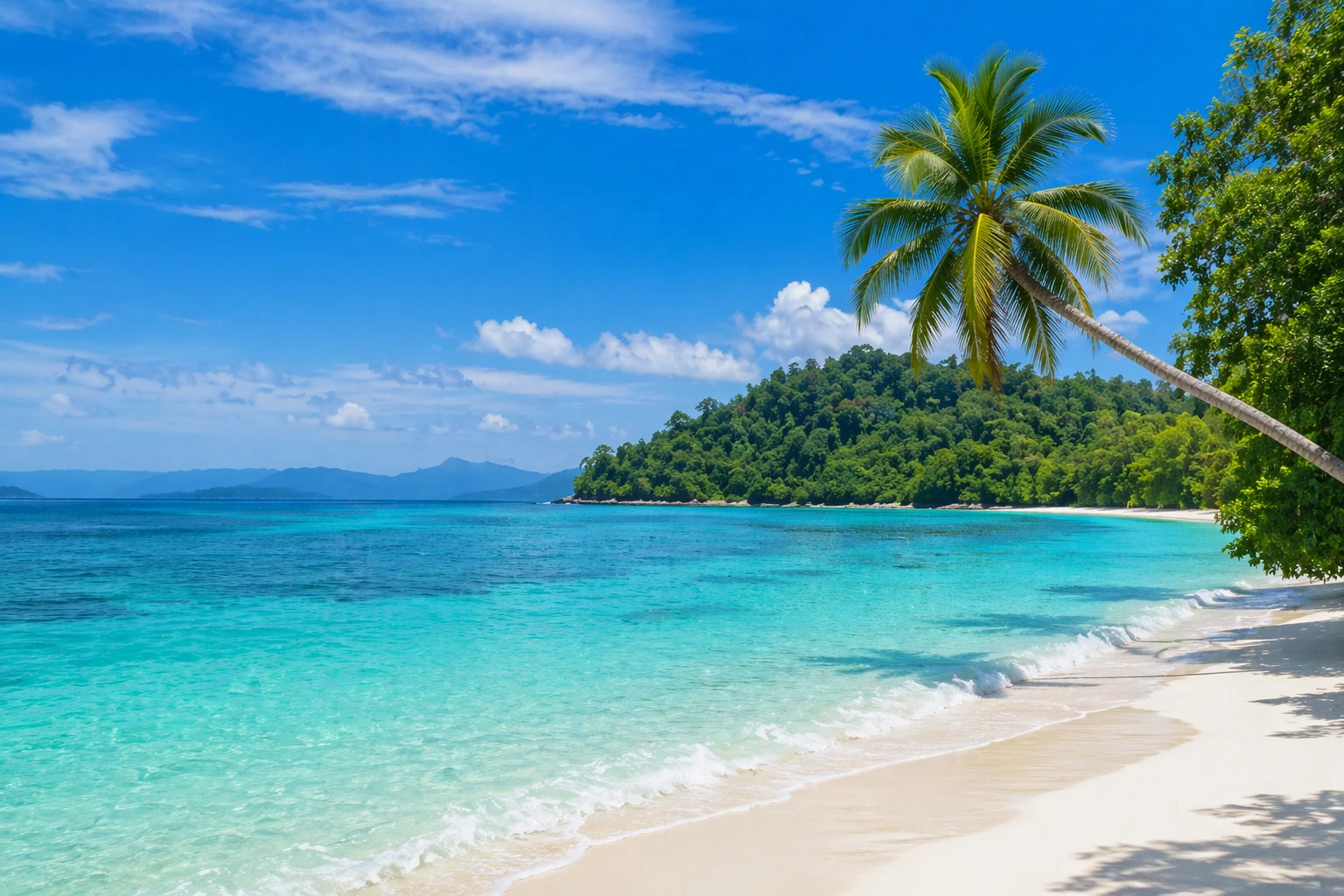 Tropical beach scene in the Andaman Islands