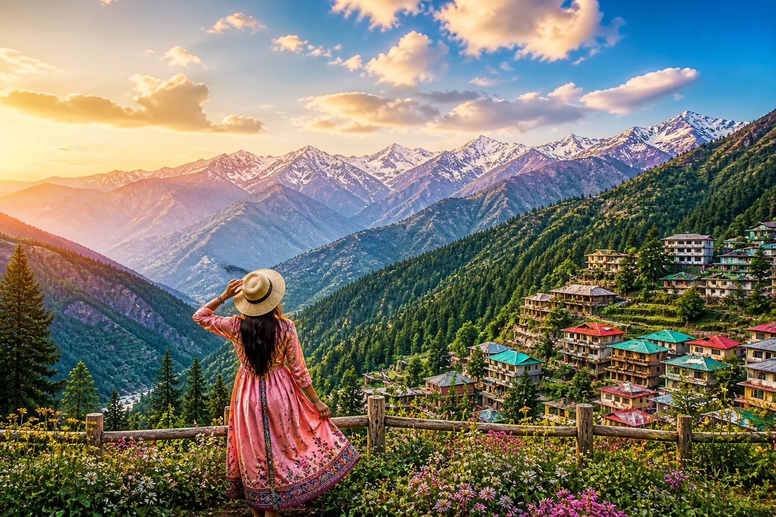 Snow-covered mountain scenery featured in the Himachal tour package