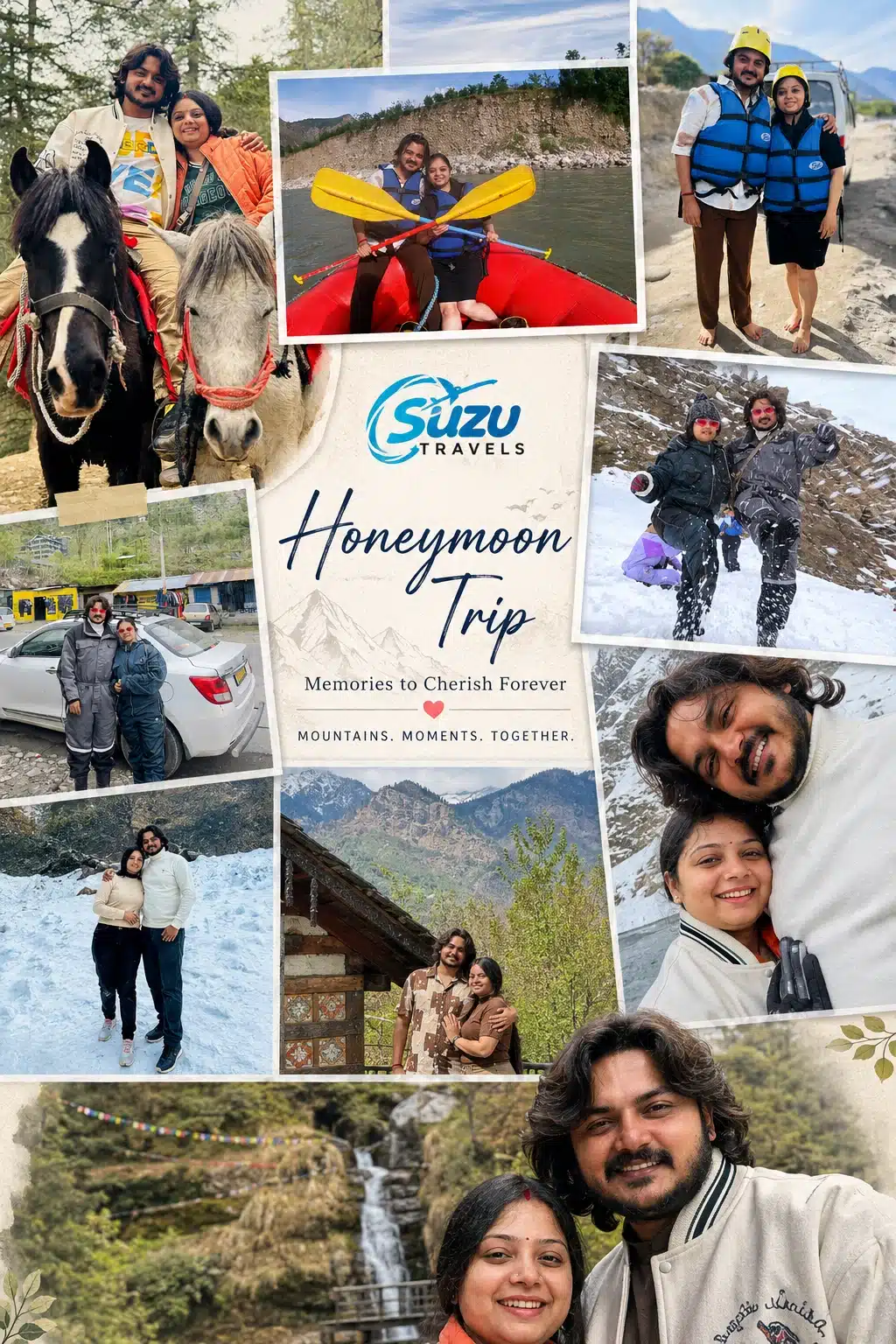 Suzu Travels honeymoon guests in Himachal, photo collage