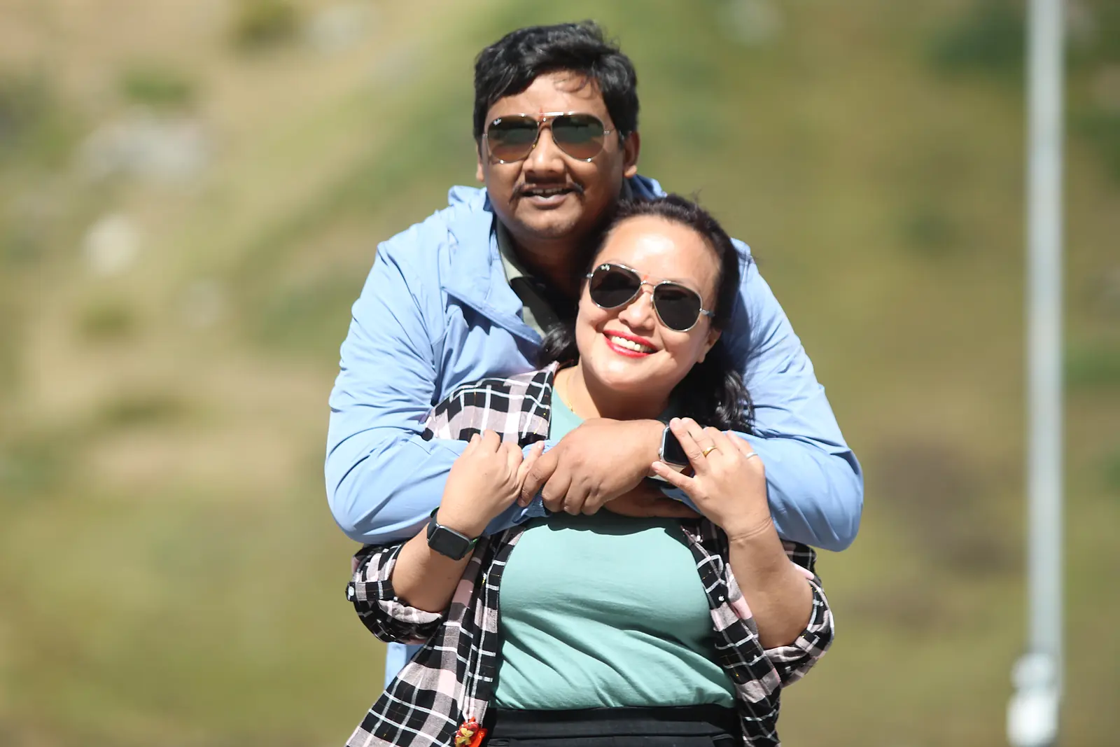 Couple enjoying a holiday near Rohtang, Manali
