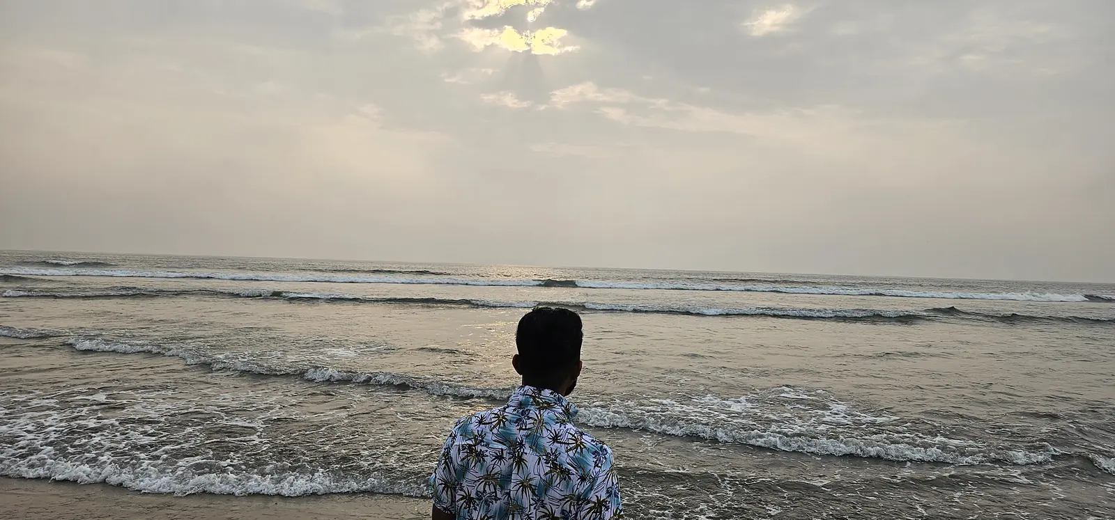 Evening view of the Arabian Sea from a Goa beach