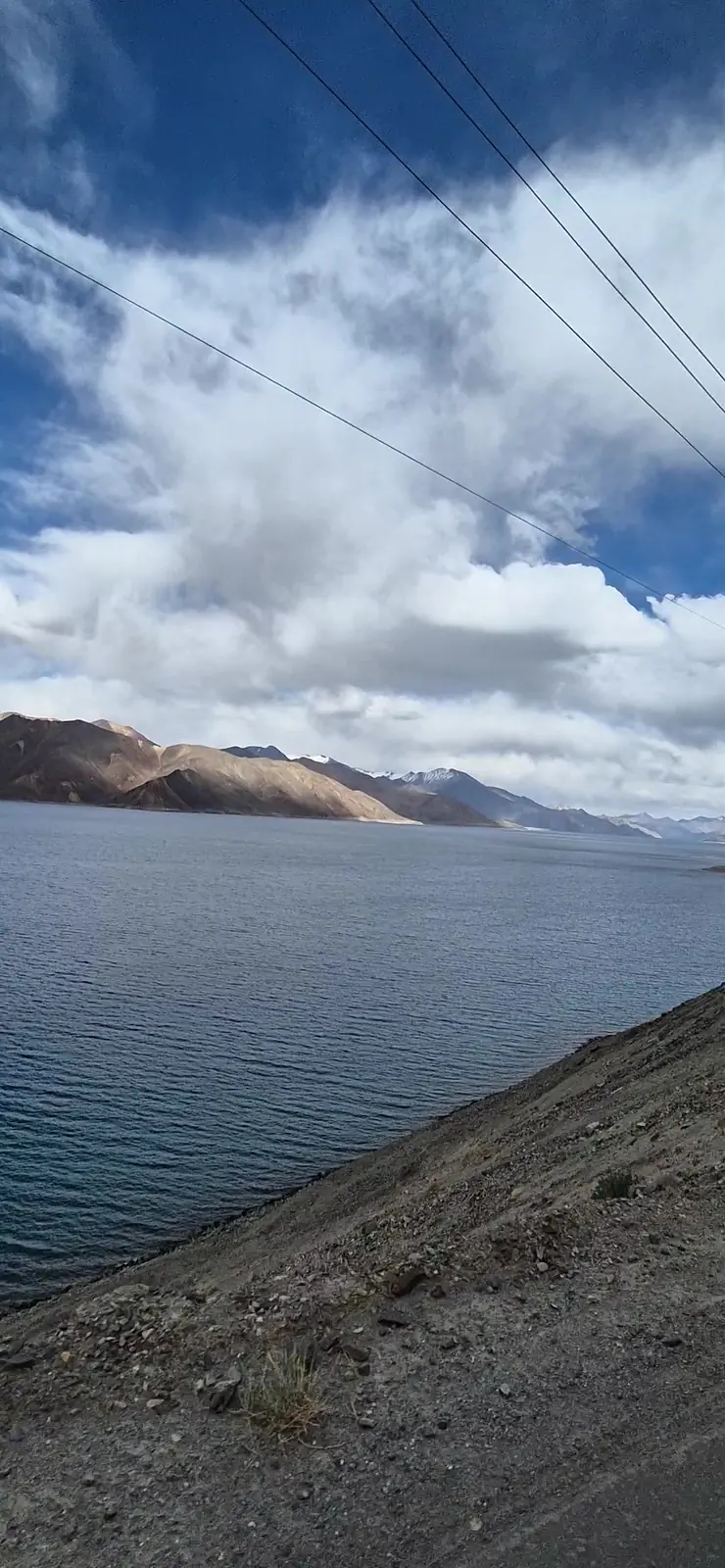 Deep blue water of a high-altitude lake in Ladakh