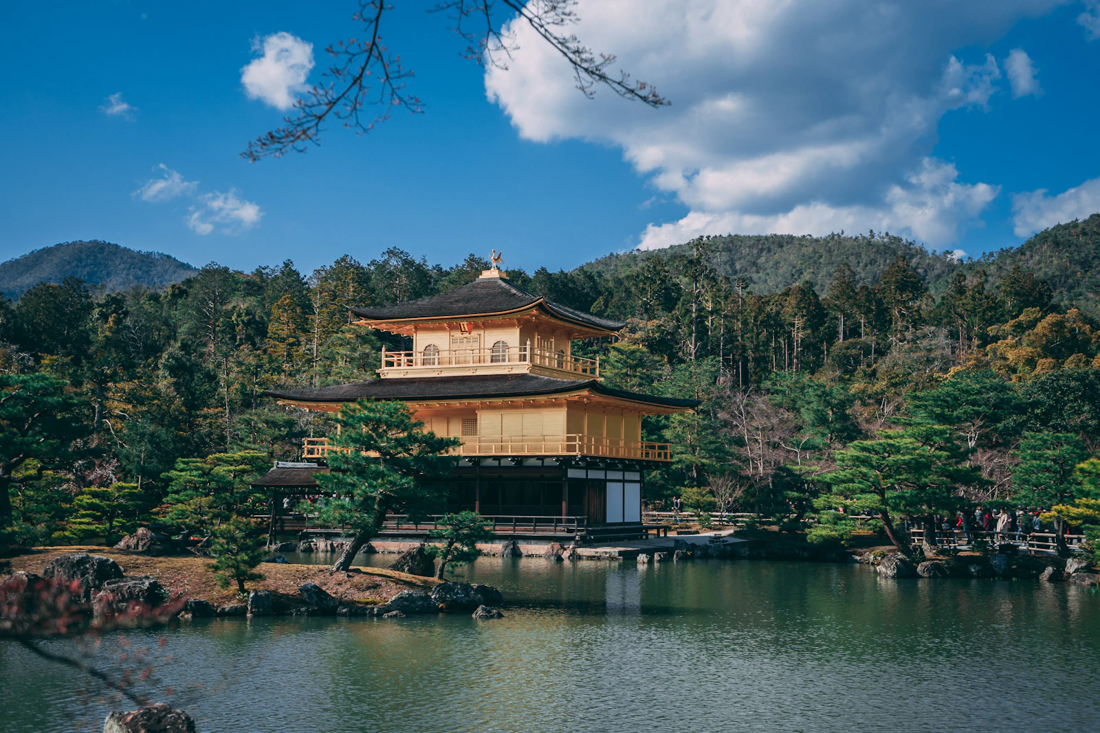 suzu abroad japan kinkakuji golden pavilion Kinkaku-ji Golden Pavilion beside its pond and pine trees, Kyoto, Japan