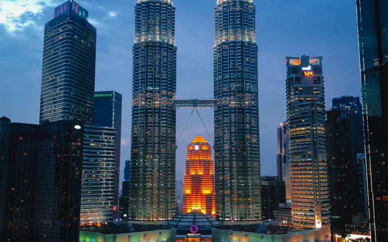 suzu abroad malaysia 1 Petronas Twin Towers at blue hour, Kuala Lumpur