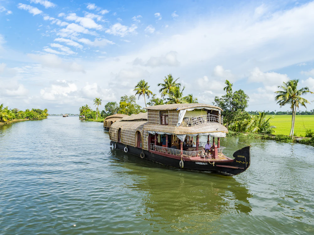Houseboat on the Kerala backwaters near Alleppey