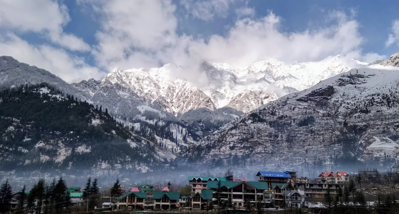 Snow peaks above Manali, Himachal Pradesh